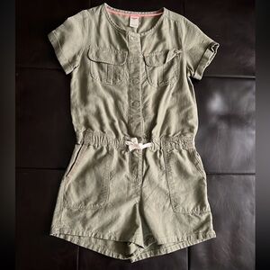 Oshkosh girl khaki romper - size 7
